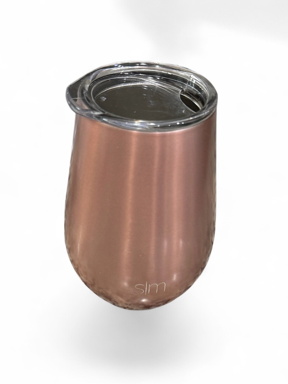 Simple Modern Rose Gold 12 oz Stainless Steel Travel Wine Tumbler with Lid